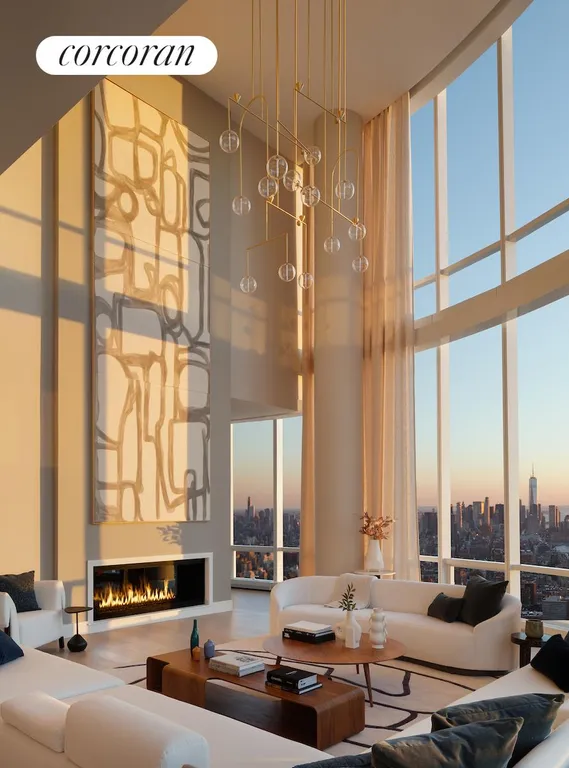 New York City Real Estate | View 15 Hudson Yards, PH88B | Living Room | View 3