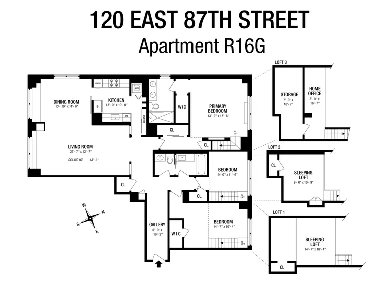 120 East 87th Street, R16G | floorplan | View 16