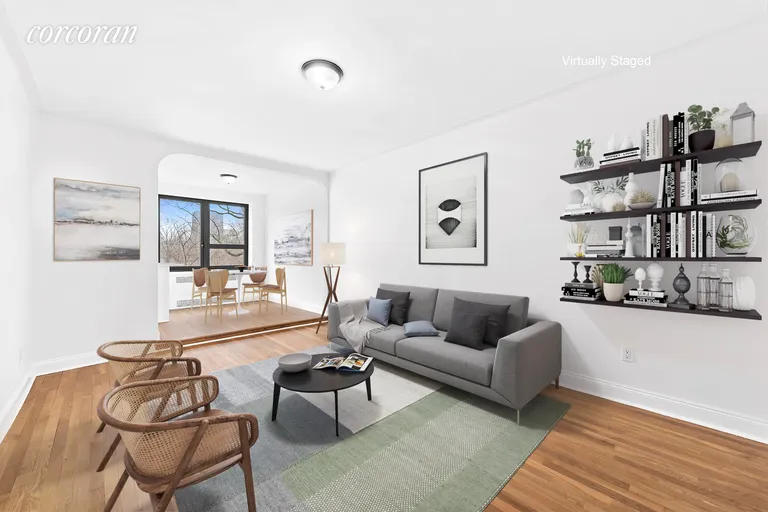 New York City Real Estate | View 420 Central Park West, 2H | Living Room - Virtually Staged | View 3