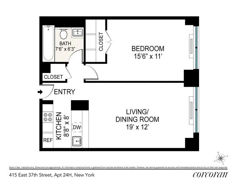 415 East 37th Street, 24H | floorplan | View 7