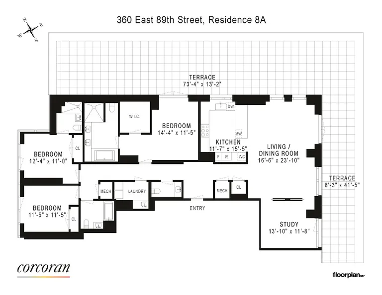 360 East 89th Street, 8A | floorplan | View 12
