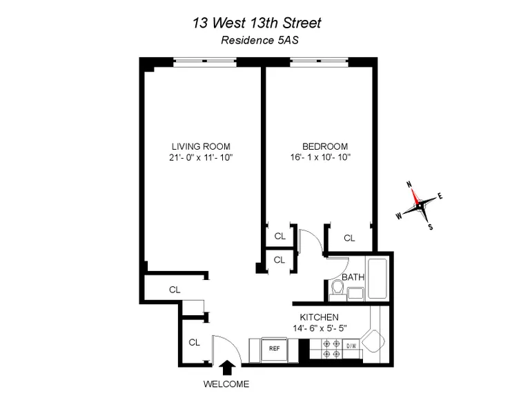 13 West 13th Street, 5AS | floorplan | View 7