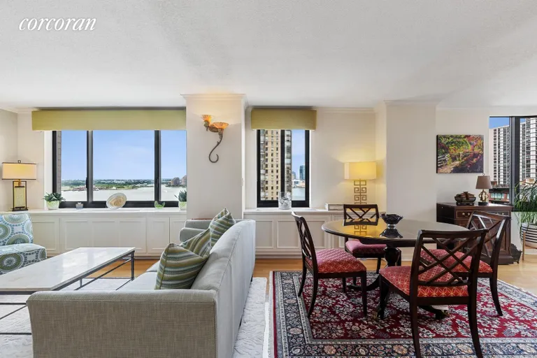 New York City Real Estate | View 200 Rector Place, 18AB | Living Room / Dining Room | View 3