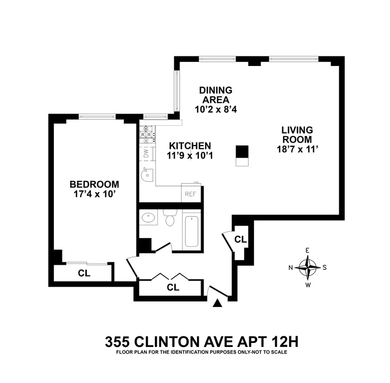 355 Clinton Avenue, 12H | floorplan | View 10