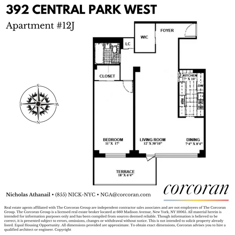 392 Central Park West, 12J | floorplan | View 7