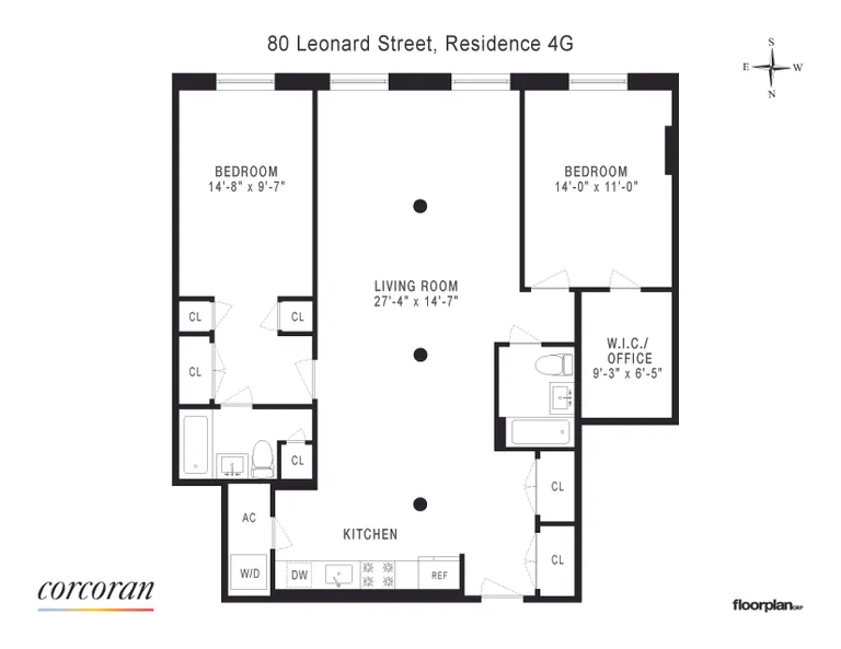 80 Leonard Street, 4G | floorplan | View 8