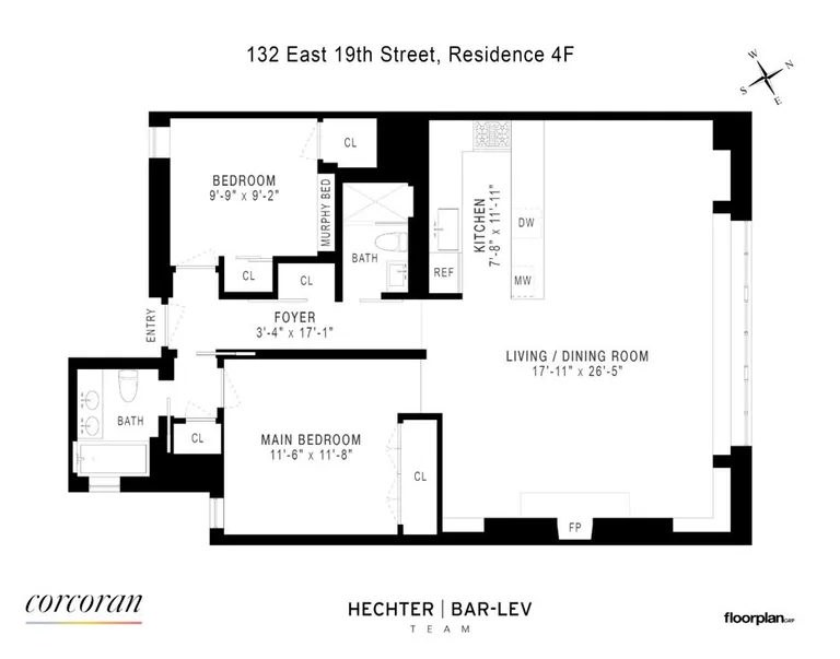 132 East 19th Street, 4F | floorplan | View 15
