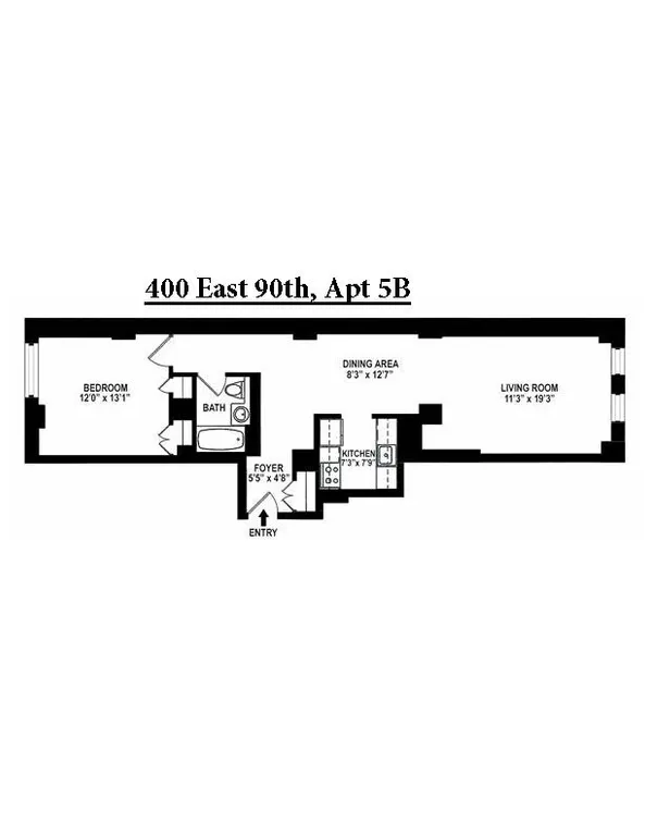 400 East 90th Street, 5B | floorplan | View 5