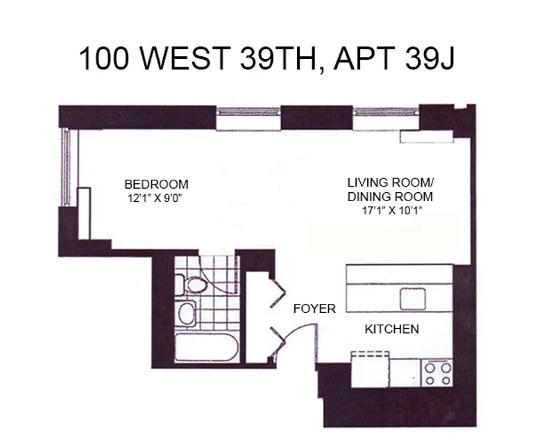 100 West 39th Street, 39J | floorplan | View 7