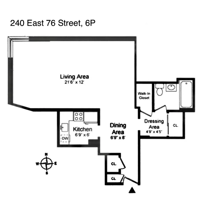 240 East 76th Street, 6P | floorplan | View 6