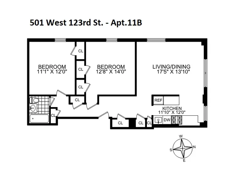 501 West 123rd Street, 11B | floorplan | View 8