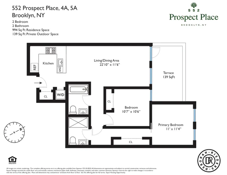 552 Prospect Place, 5A | floorplan | View 1