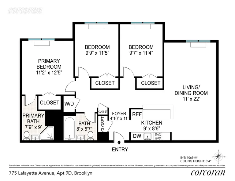 New York City Real Estate | View 775 Lafayette Avenue, 9D | Floor Plan | View 13