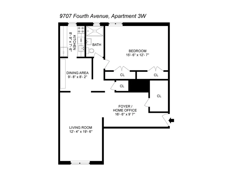 9707 4th Avenue , 3W | floorplan | View 9