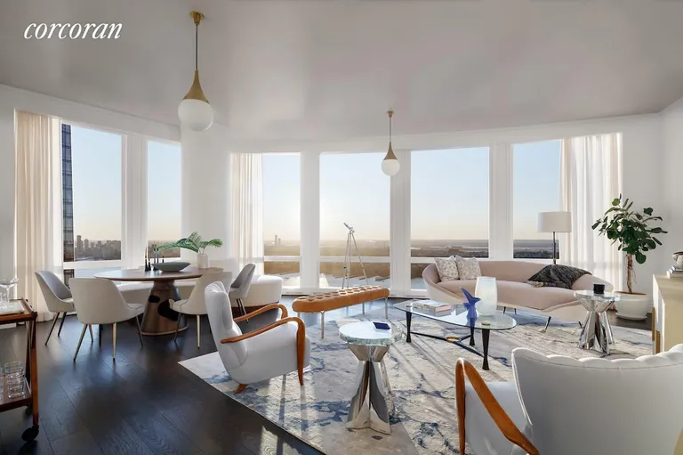 New York City Real Estate | View 35 Hudson Yards, 6401 | Living Room | View 3