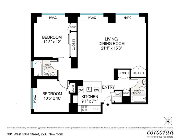 301 West 53rd Street, 20A | floorplan | View 5
