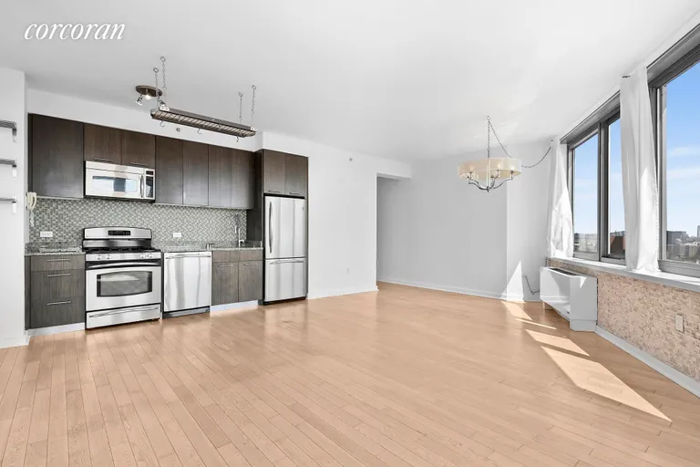 New York City Real Estate | View 230 Ashland Place, 20C | Open Kitchen & Living Space | View 2