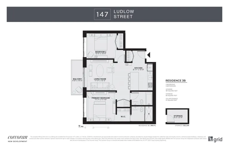 147 Ludlow Street, 3B | floorplan | View 9