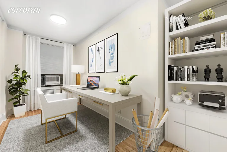 New York City Real Estate | View 710 West End Avenue, 2C/D | Bedroom 3 as Home Office (Virtual) | View 5