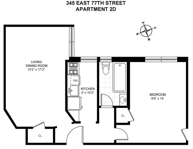 345 East 77th Street, 2D | floorplan | View 6