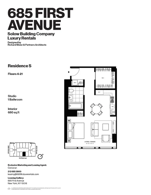 685 First Avenue, 10S | floorplan | View 10