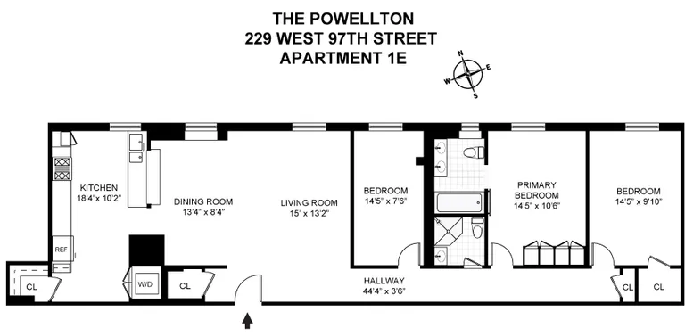 229 West 97th Street, 1E | floorplan | View 7