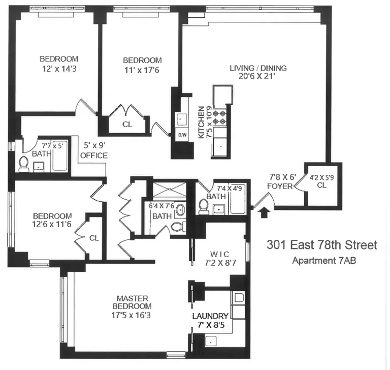 301 East 78th Street, 7AB | floorplan | View 12