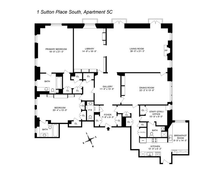 1 Sutton Place South, 5C | floorplan | View 16