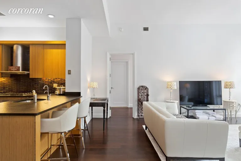 New York City Real Estate | View 70 Little West Street, 7N | Kitchen / Living Room | View 6