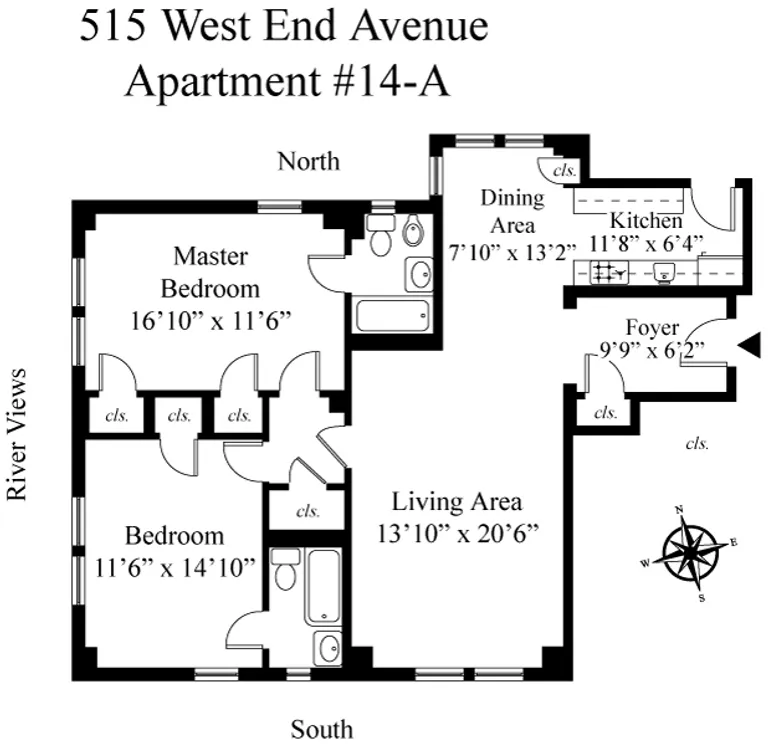 515 West End Avenue, 14A | floorplan | View 9
