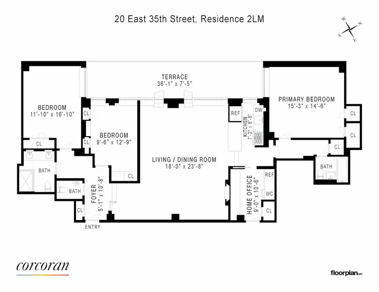 20 East 35th Street, 2LM | floorplan | View 14