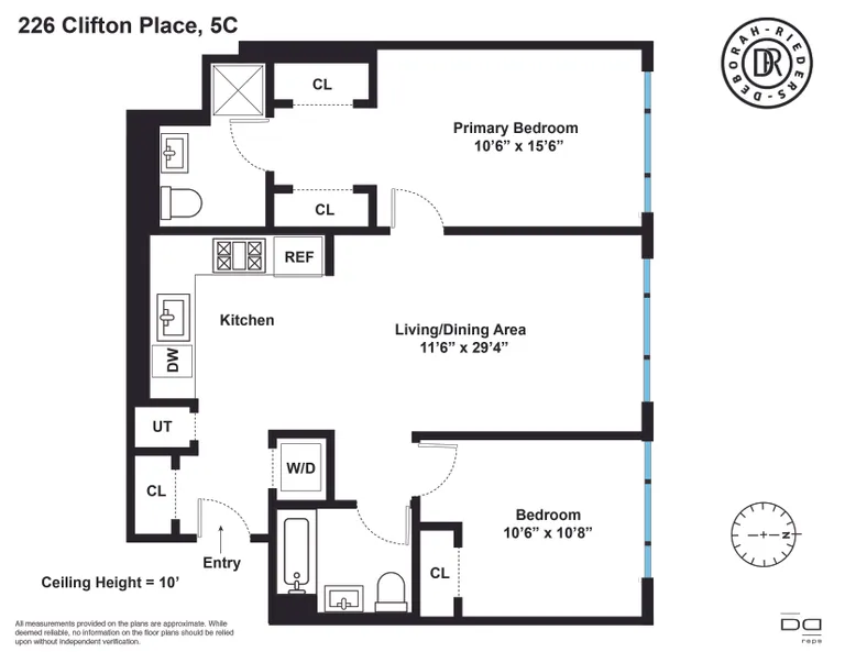 226 Clifton Place, 5C | floorplan | View 15