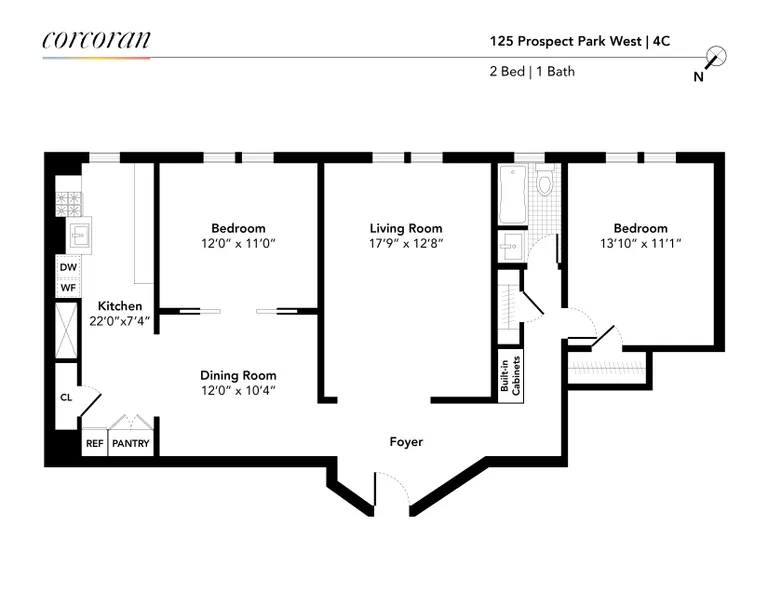 125 Prospect Park West, 4C | floorplan | View 11