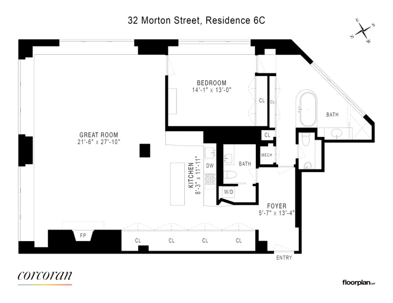 32 Morton Street, 6C | floorplan | View 12