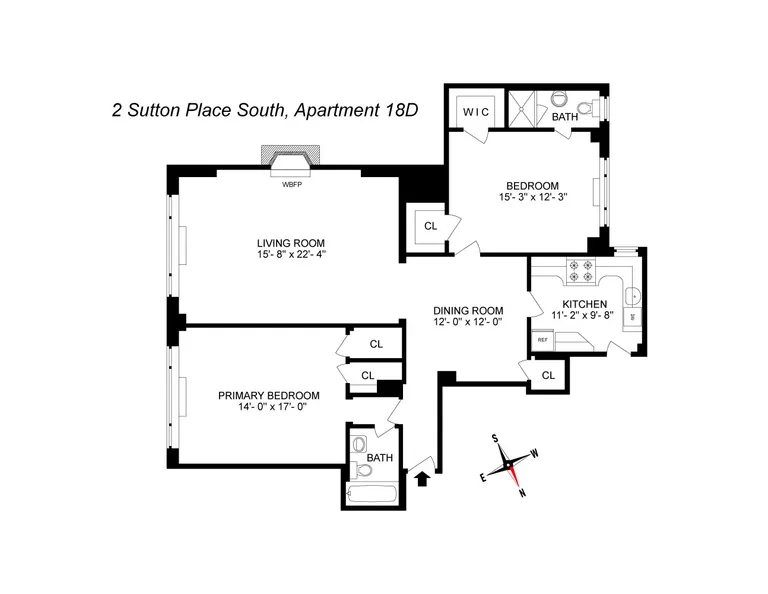 2 Sutton Place South, 18D | floorplan | View 9