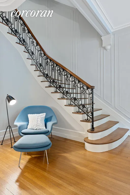 New York City Real Estate | View 20 Prospect Park West | Elegantly curved formal staircase | View 3