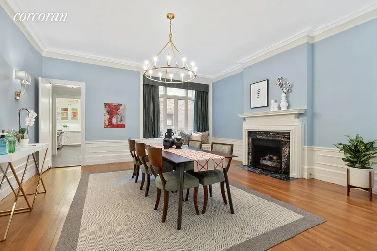 New York City Real Estate | View 20 Prospect Park West | Formal dining room with gas firepla | View 5