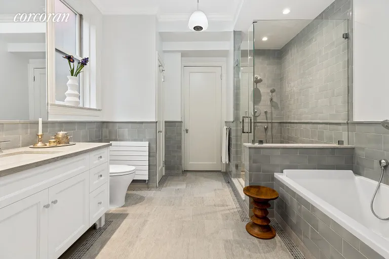 New York City Real Estate | View 20 Prospect Park West | Primary bath with soaking tub and g | View 12