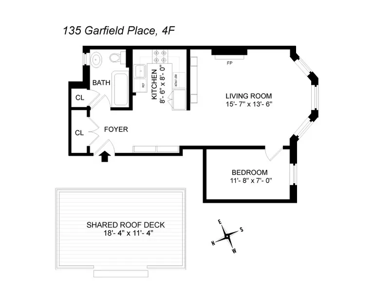135 Garfield Place, 4F | floorplan | View 7