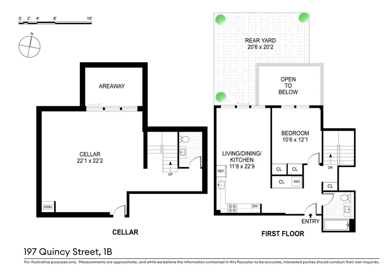 197 Quincy Street, 1B | floorplan | View 9