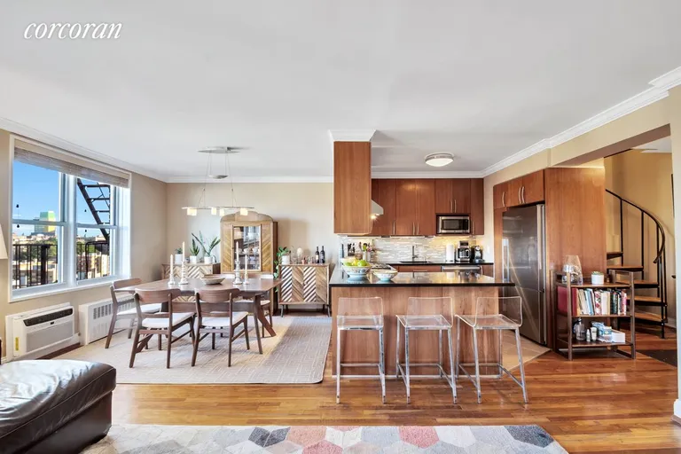 New York City Real Estate | View 100 Overlook Terrace, 68/78 | Dining Area and Kitchen | View 3