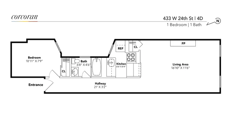 433 WEST 24TH STREET, 4D | floorplan | View 5