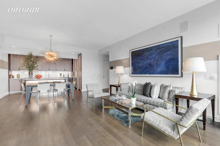 New York City Real Estate | View 261 West 25th Street, 9C | Living Room/Dining Area/Kitchen | View 7