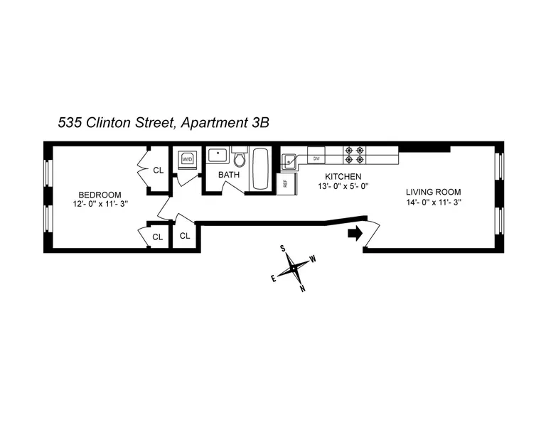 535 Clinton Street, 3B | floorplan | View 9