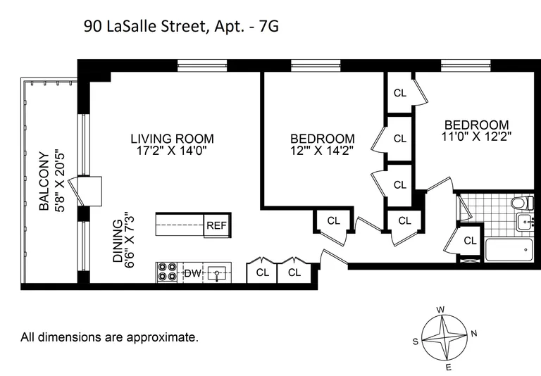 90 La Salle Street, 7G | floorplan | View 8