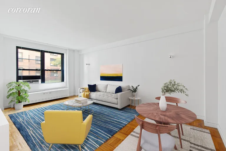 New York City Real Estate | View 185 Clinton Avenue, 1D | Virtually Staged Dining to Living | View 3