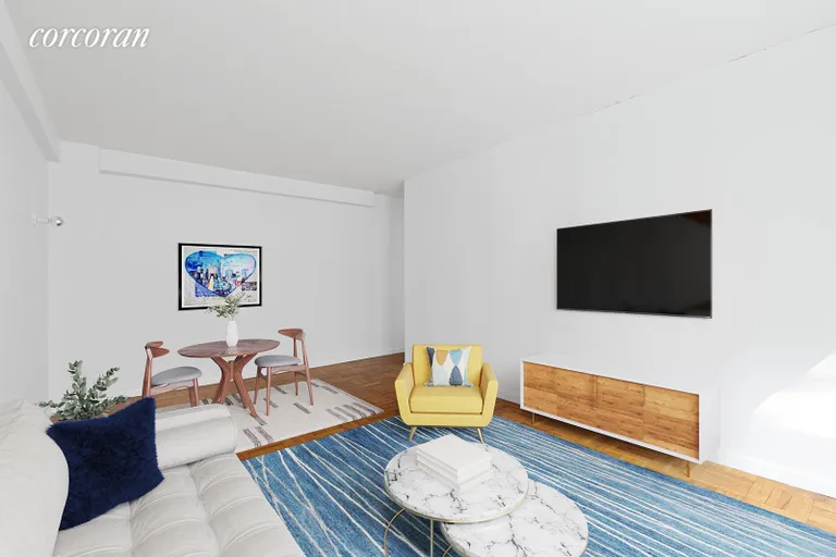 New York City Real Estate | View 185 Clinton Avenue, 1D | Virtually Stage Living to Dining | View 5