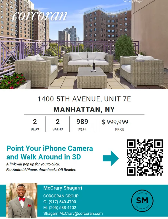 New York City Real Estate | View 1400 Fifth Avenue, 7E | Other Listing Photo | View 2