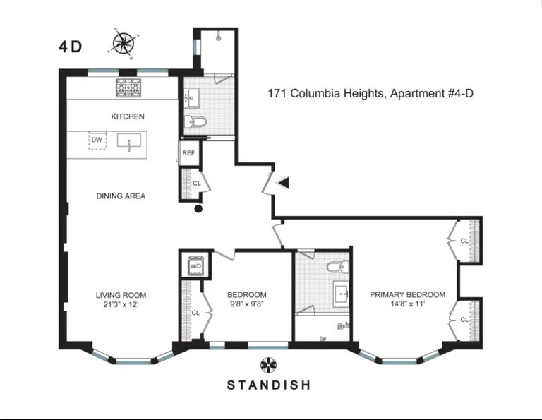 171 Columbia Heights, 4D | floorplan | View 10