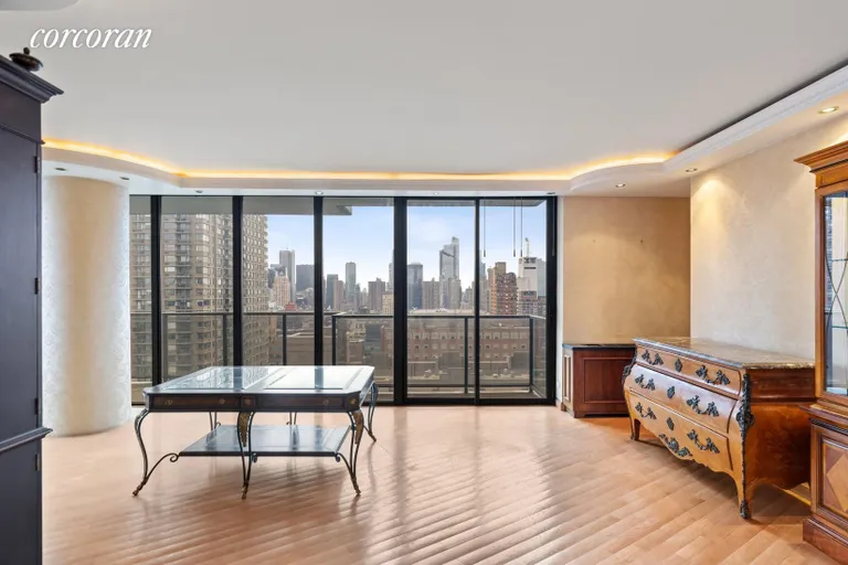 New York City Real Estate | View 161 West 61st Street, 26FG | South Facing Living Room | View 2
